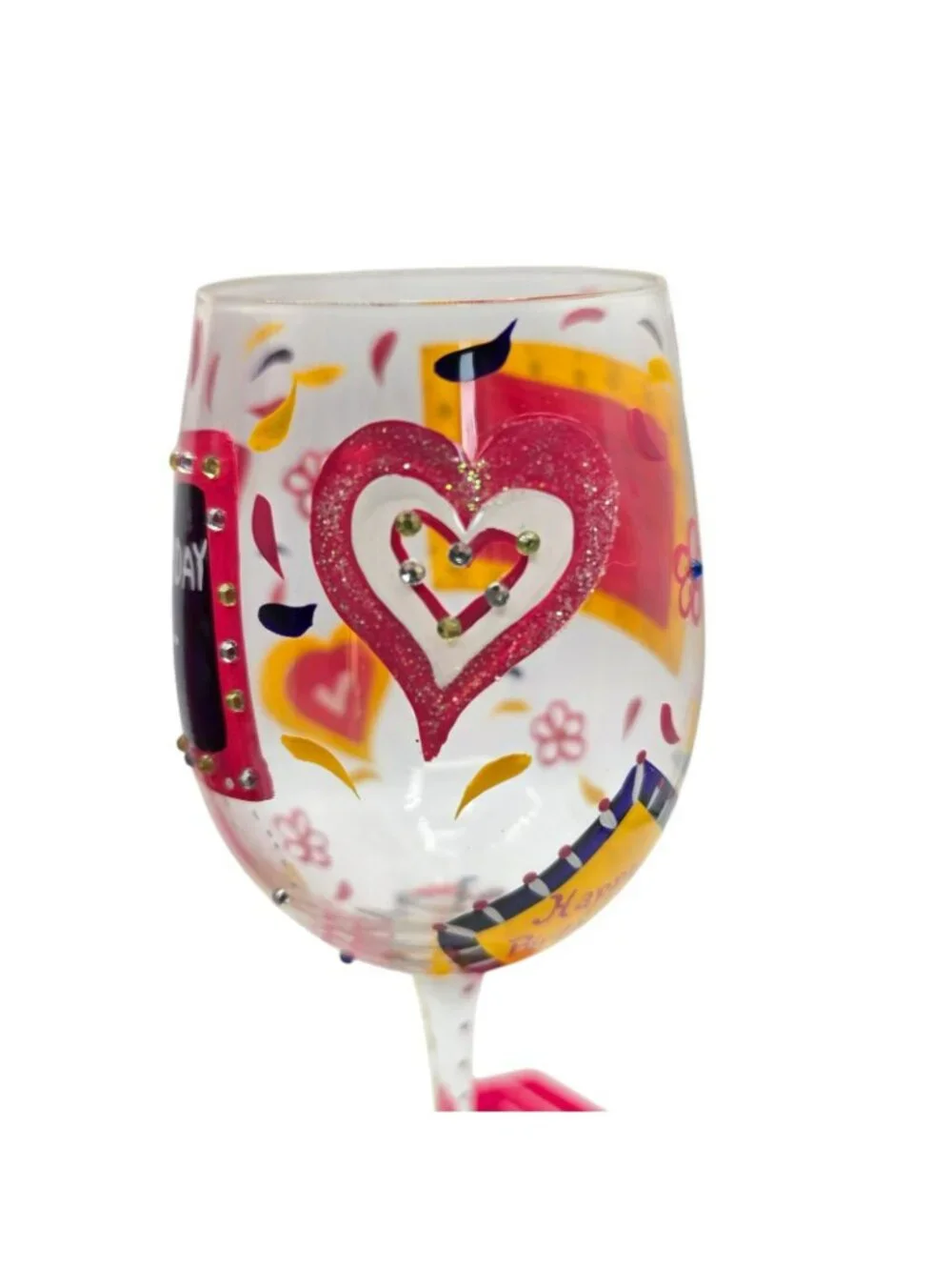 Lolita Birthday Girl Hand-Painted 15 Oz Wine Glass Recipe & Gift Box